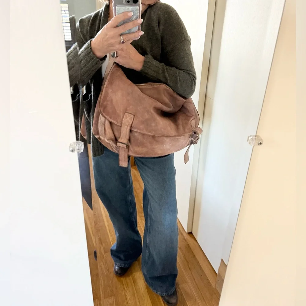 Blur Vintage Brown Leather Messenger Bag